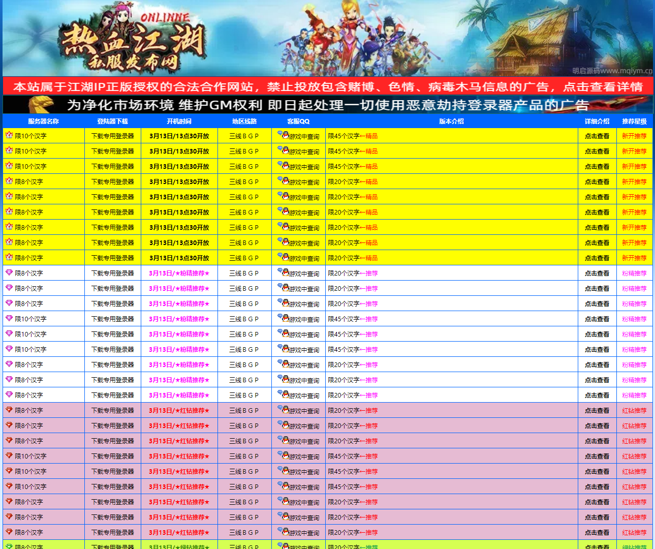 [PHP发布站系统] 热血江湖发布站源码2025年3月最新整理 优化系统2.0版程序